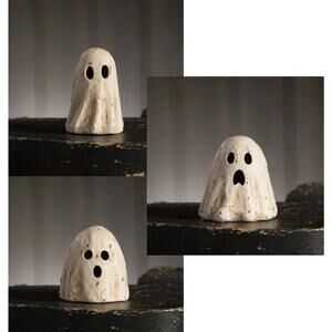 Bethany Lowe Mini Luminary Ghost Set of 3 Scared Surprised & Tall Halloween New